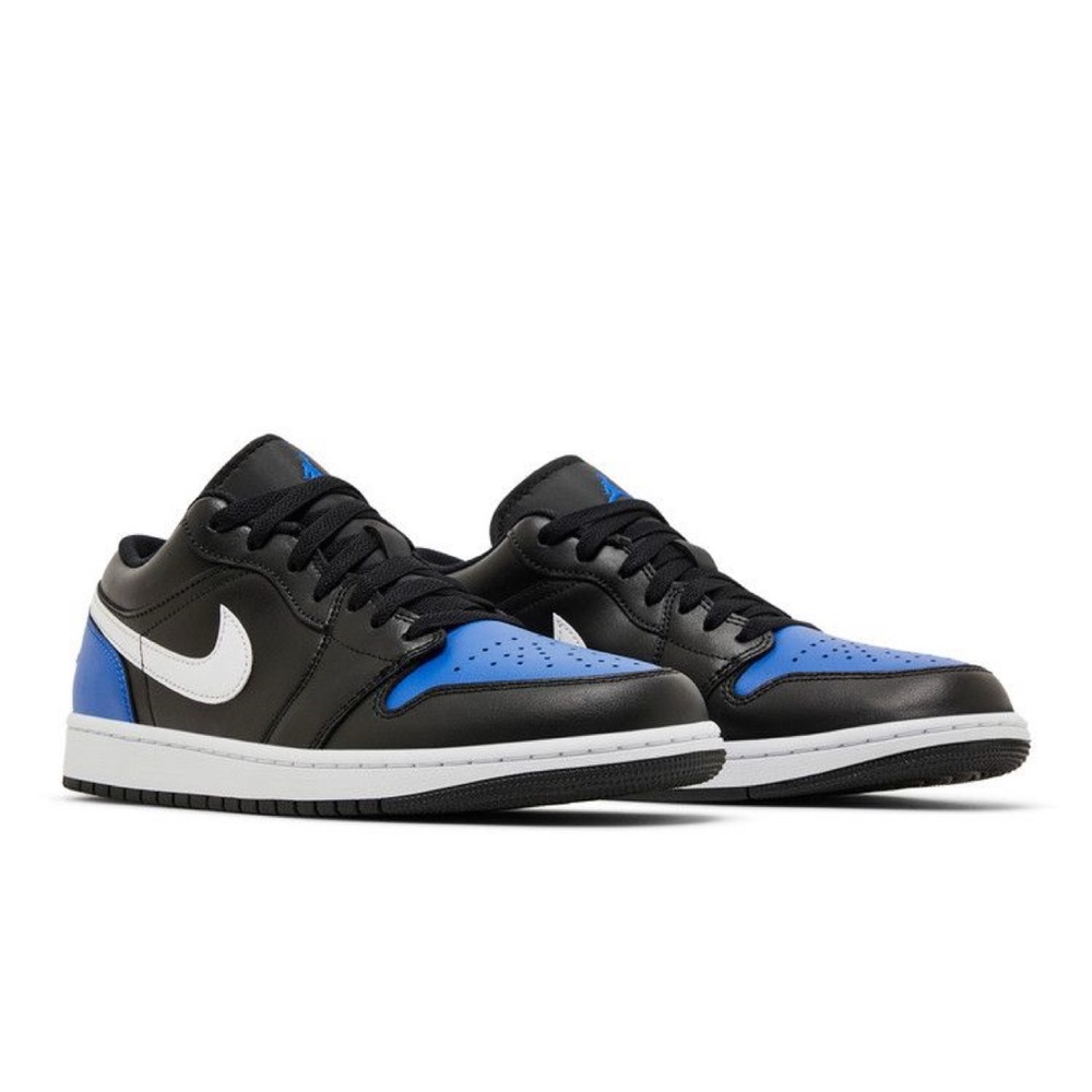 Nike Air Jordan 1 Low Retro Black Royal Toe Blue 553558-042 Men Sizes 11 New